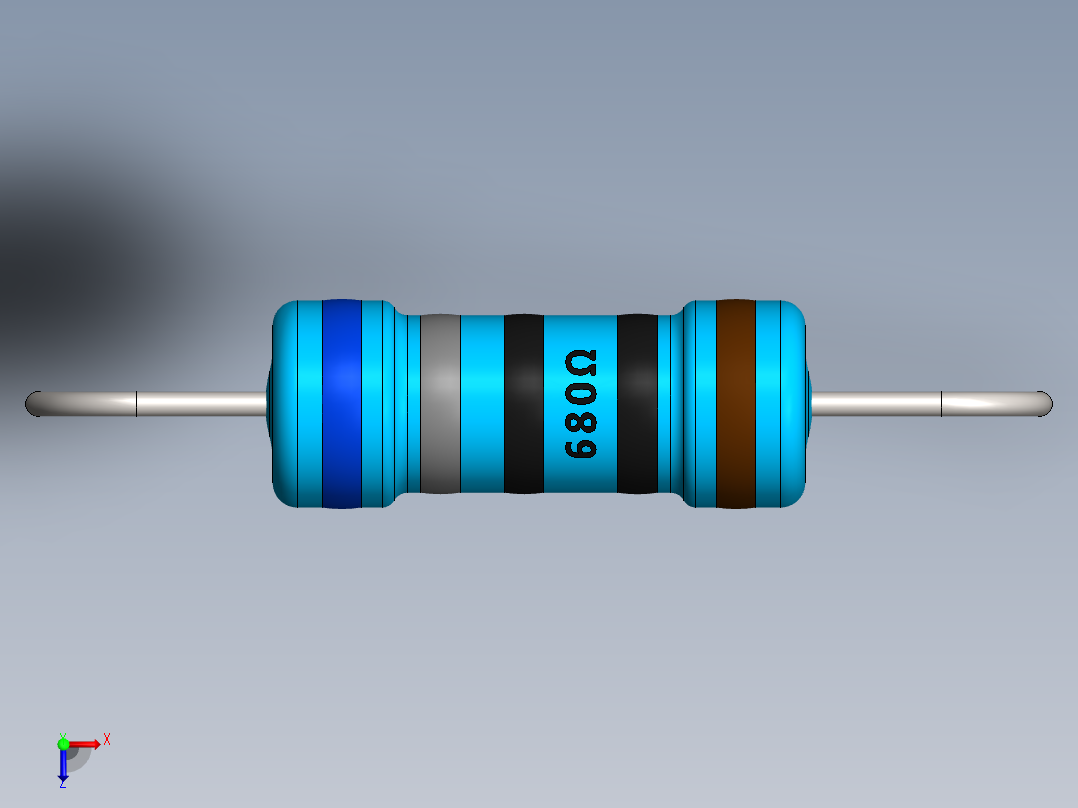 电容器 二极管 电阻器-Resistor 680 Ohm 1 Watt俯视图