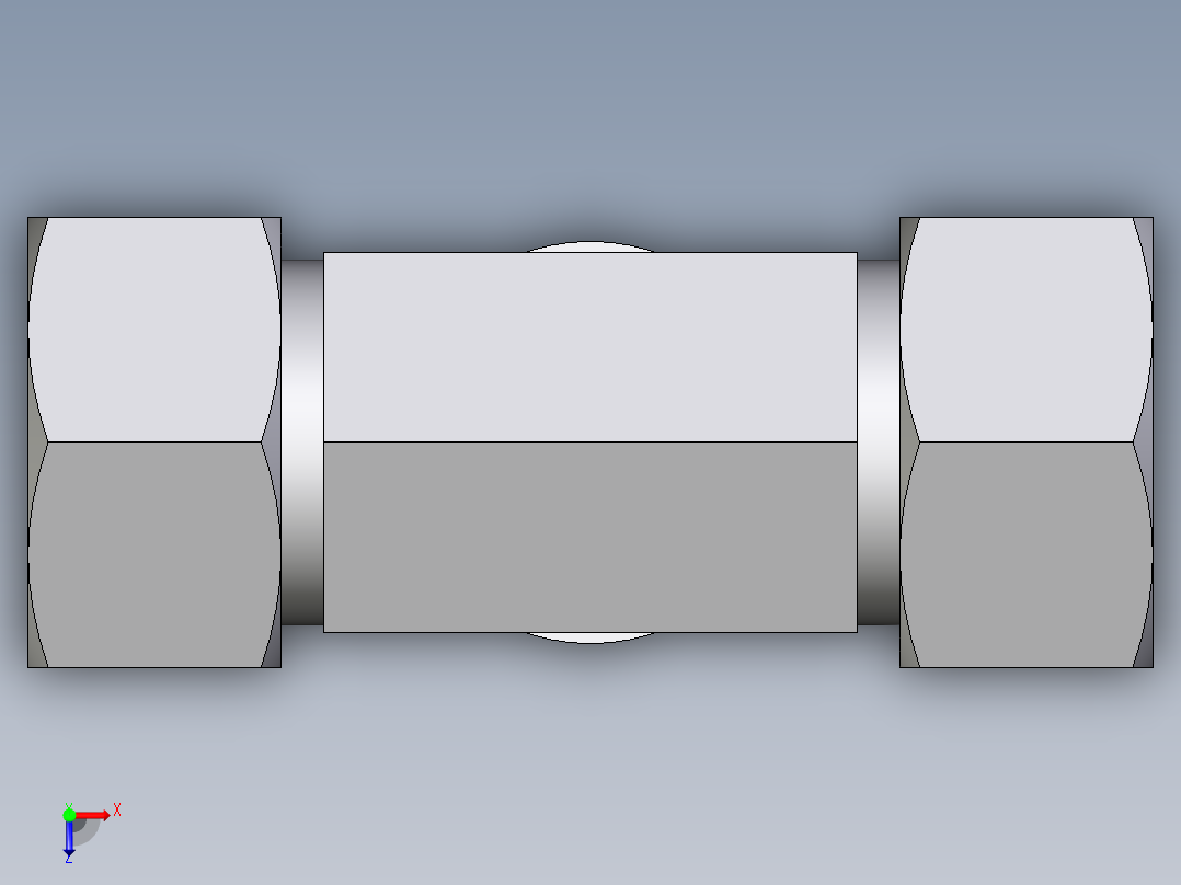 卡套式工业通用硬管接头EO_Adjustable_locknut_branch_tee_TEE18LMCF俯视图