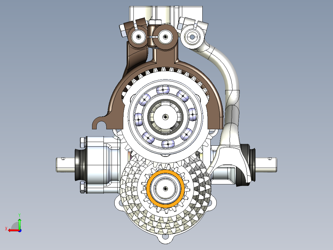 变速箱内部结构3D图后视图