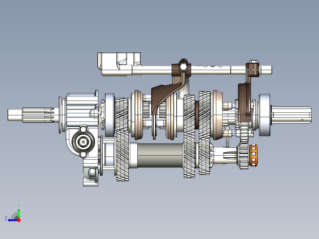 变速箱内部结构3D图右视图