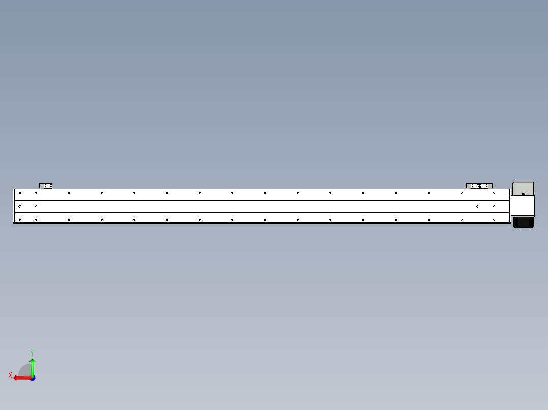 同步带滑台-半封闭B10H-L45-S1300-RU-P40-D3后视图