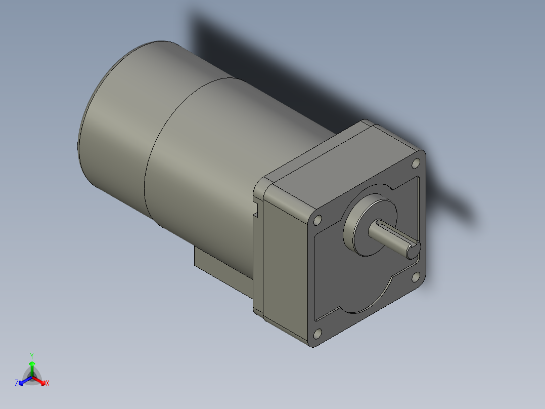 M8MX25GB4Y+MX8G3B微型齿轮调速马达正等轴测图