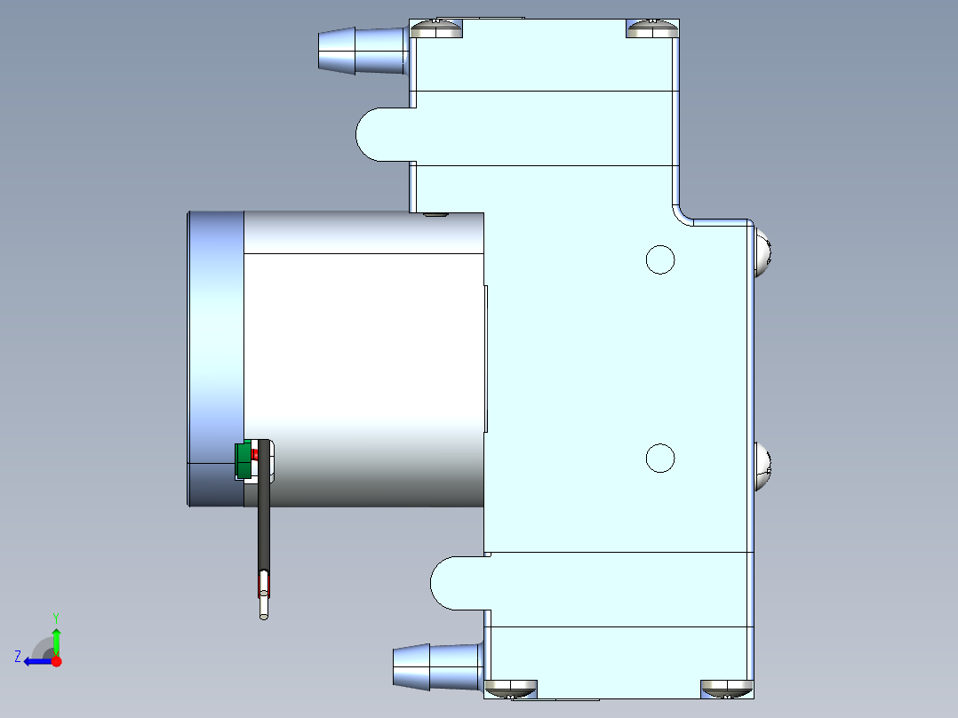 BTC 和 TTC 微型膜片泵 (85)系列图纸右视图