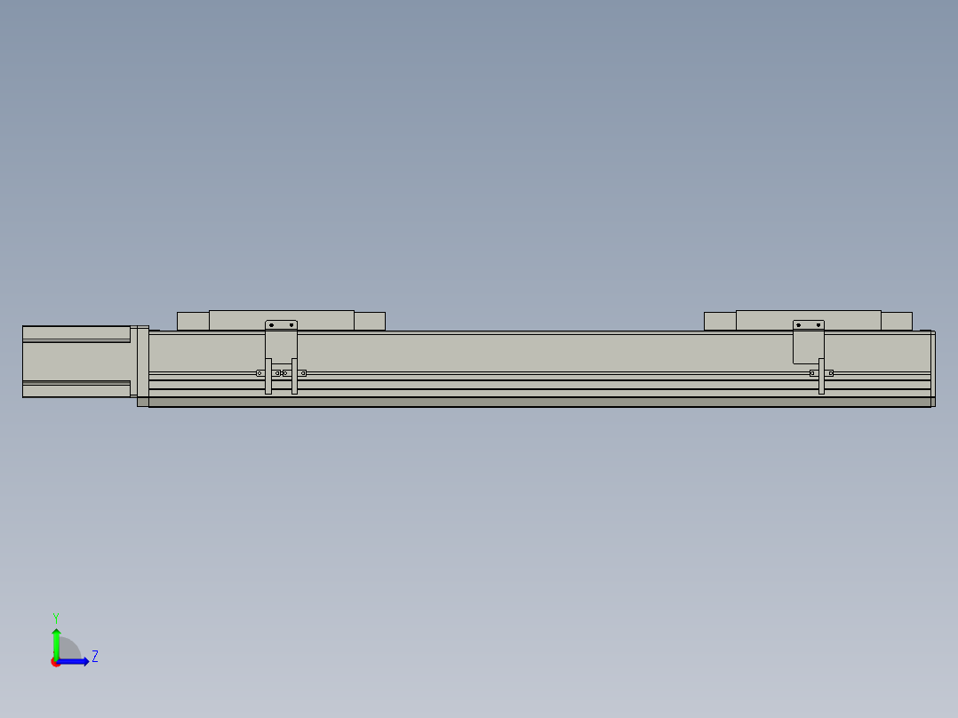 直线模组LHC17-S550-M设计图纸左视图