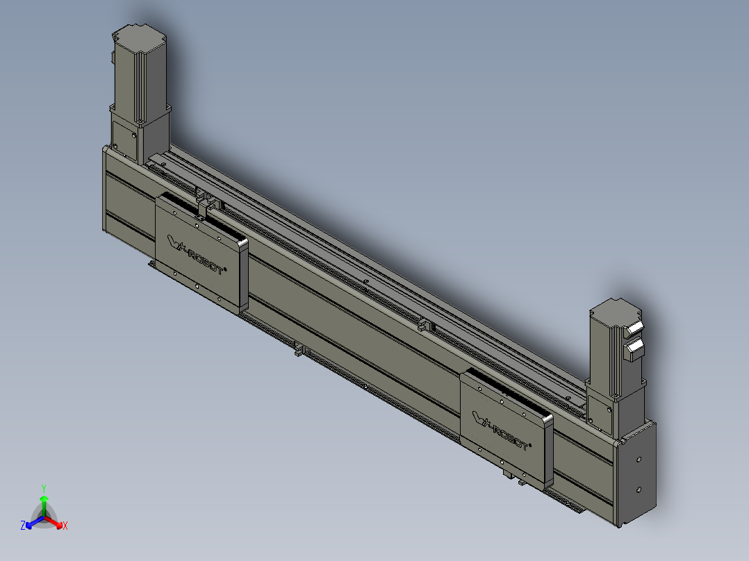 威洛博双电机滑台-VBC14S2-L100-S400-BLR-P40-C6正等轴测图