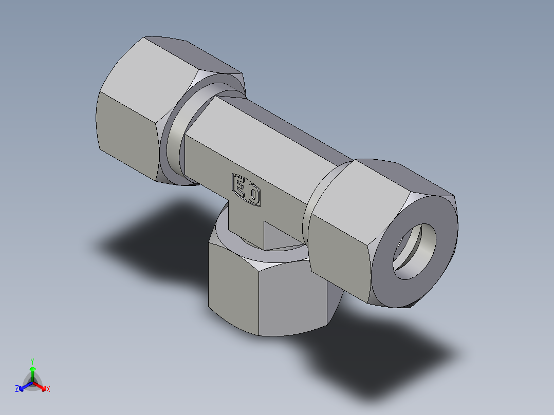 卡套式工业通用硬管接头EO_Swivel_nut_branch_tee_ET12ZSCF