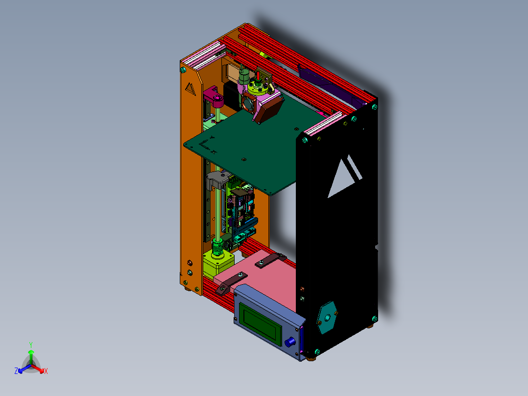 金属框200x200x250的<span style='color: red'>3d</span><span style='color: red'>打印机</span>