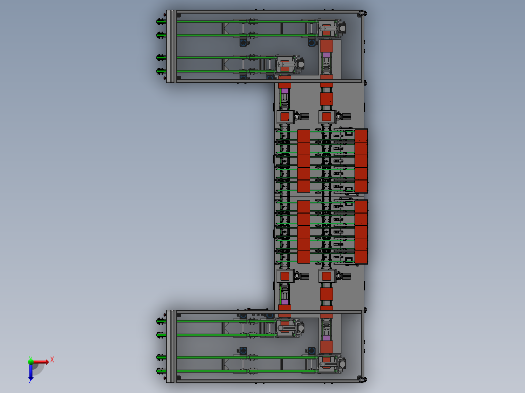 光伏去PSG上料机sw18可编辑俯视图