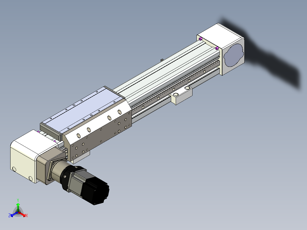 同步带滑台-欧规B8H-L176-S350-L-ZP40-D3-N5正等轴测图