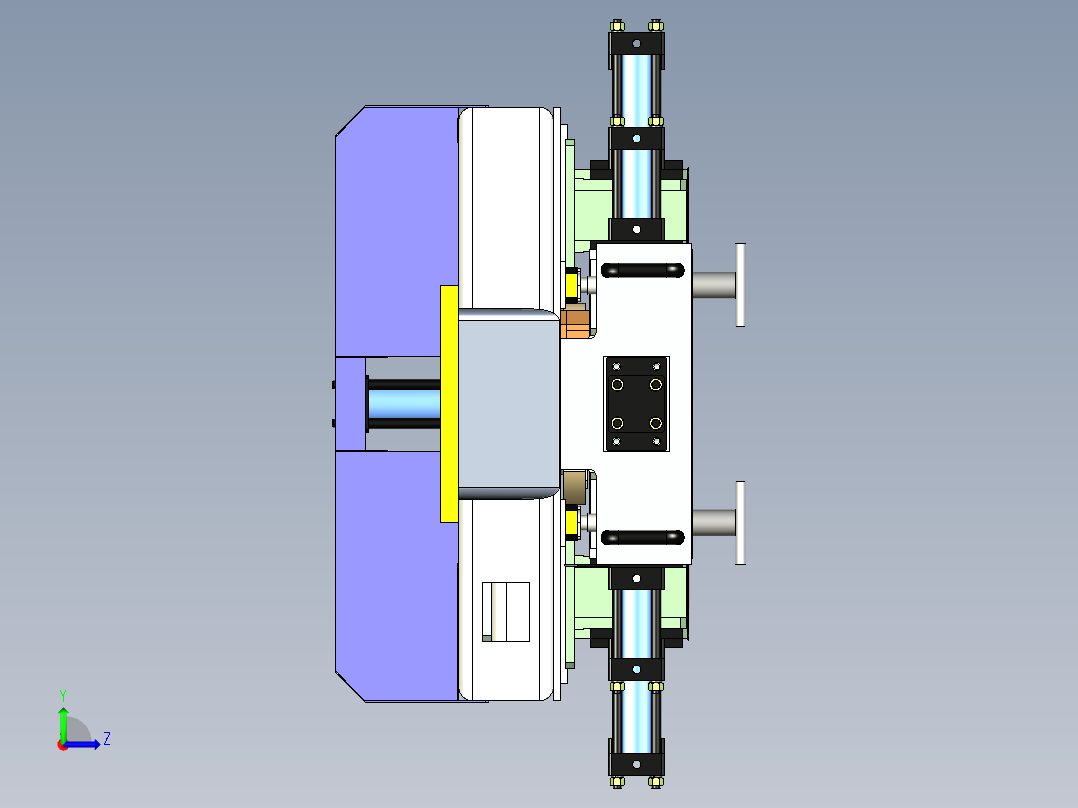 车桥桥壳焊接治具三维模型左视图