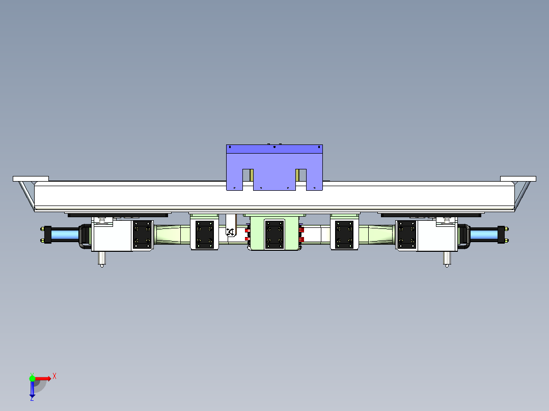 车桥桥壳焊接治具三维模型俯视图