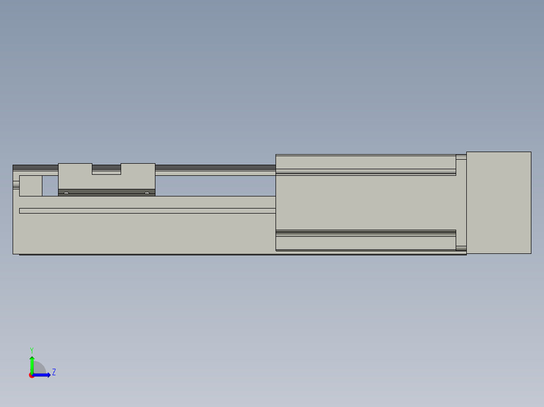 直线模组LHA6-S150-R-200W(16丝杆)设计图纸左视图