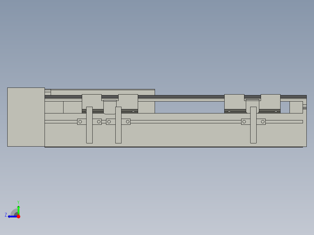 直线模组LHA6-S150-R-200W(16丝杆)设计图纸右视图
