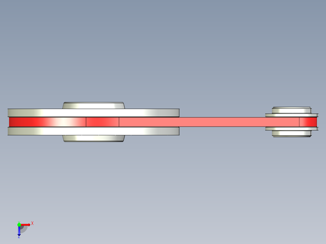 皮带和滑轮（设计 - 组装 ）--igs三维 3d模型设计图俯视图