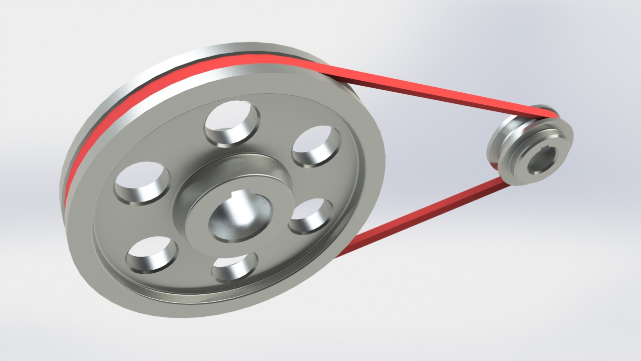 皮带和滑轮（设计 - 组装 ）--igs三维 3d模型设计图