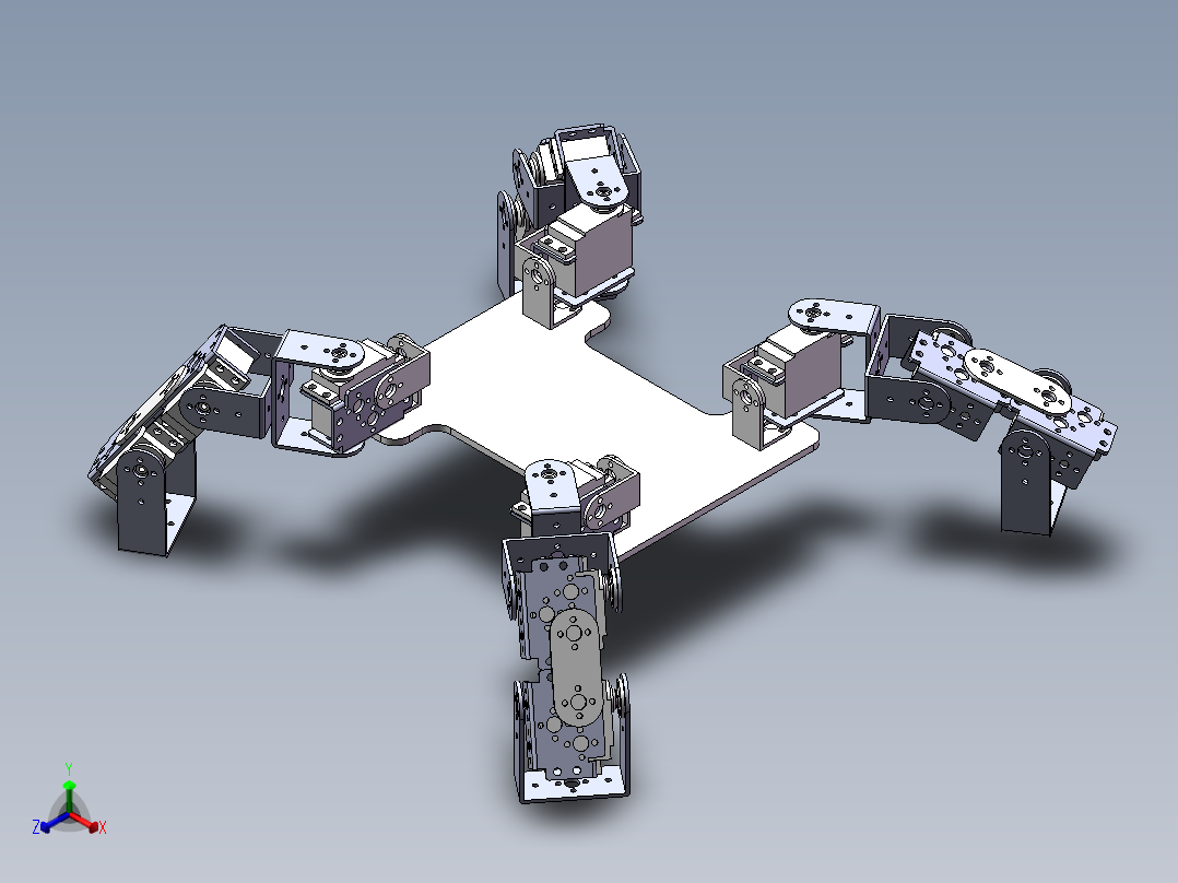 四足1（三维+课设+二维+电路图）正等轴测图