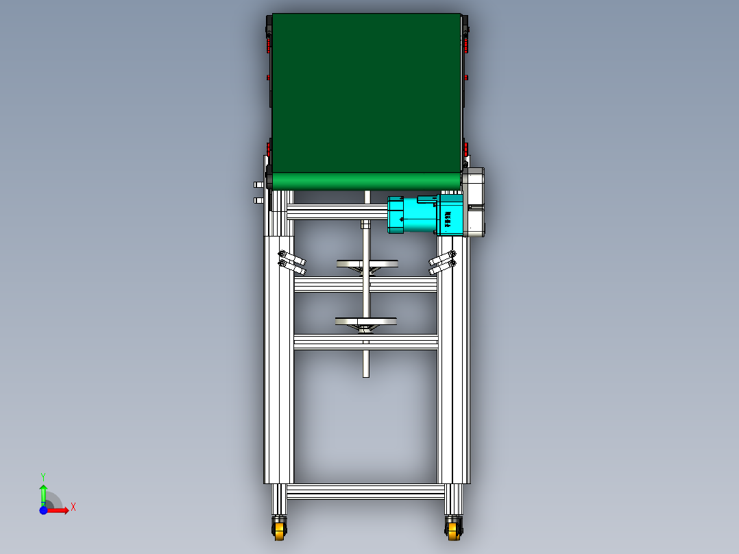 LE-XC4040-平面升降输送线左边驱动前视图