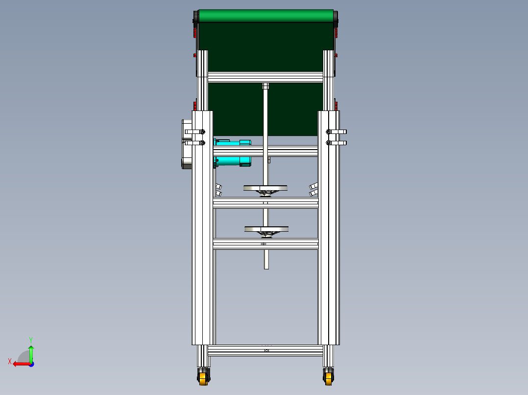 LE-XC4040-平面升降输送线左边驱动后视图