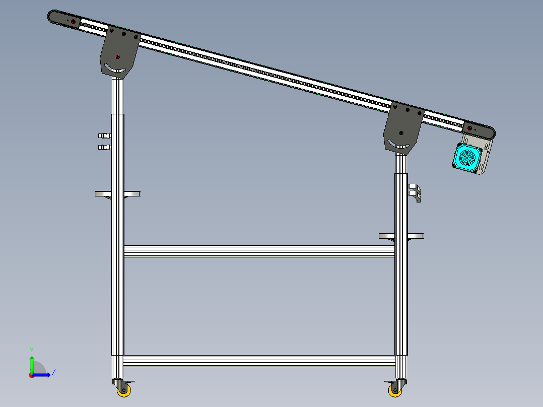 LE-XC4040-平面升降输送线左边驱动左视图