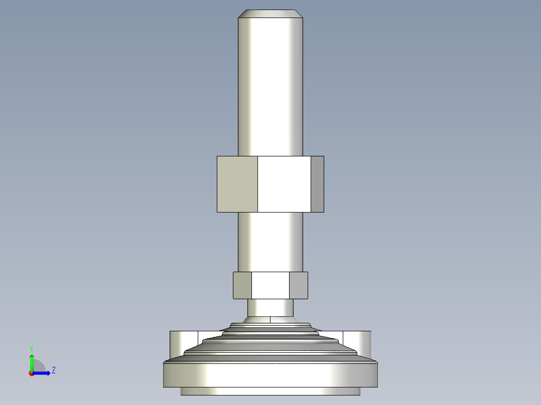 水平調整腳座(SUS製)LVF80-SUS-3D多系列多零件图纸模型左视图