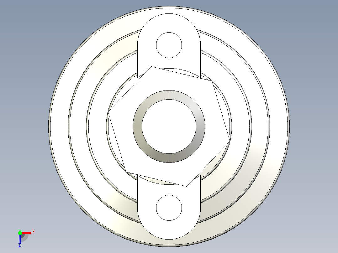 水平調整腳座(SUS製)LVF80-SUS-3D多系列多零件图纸模型俯视图