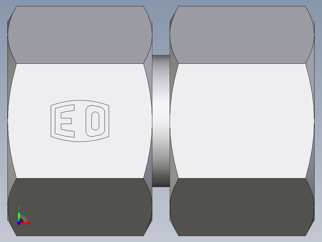 卡套式工业通用硬管接头EO_Swivel_union_GZ12SCF前视图
