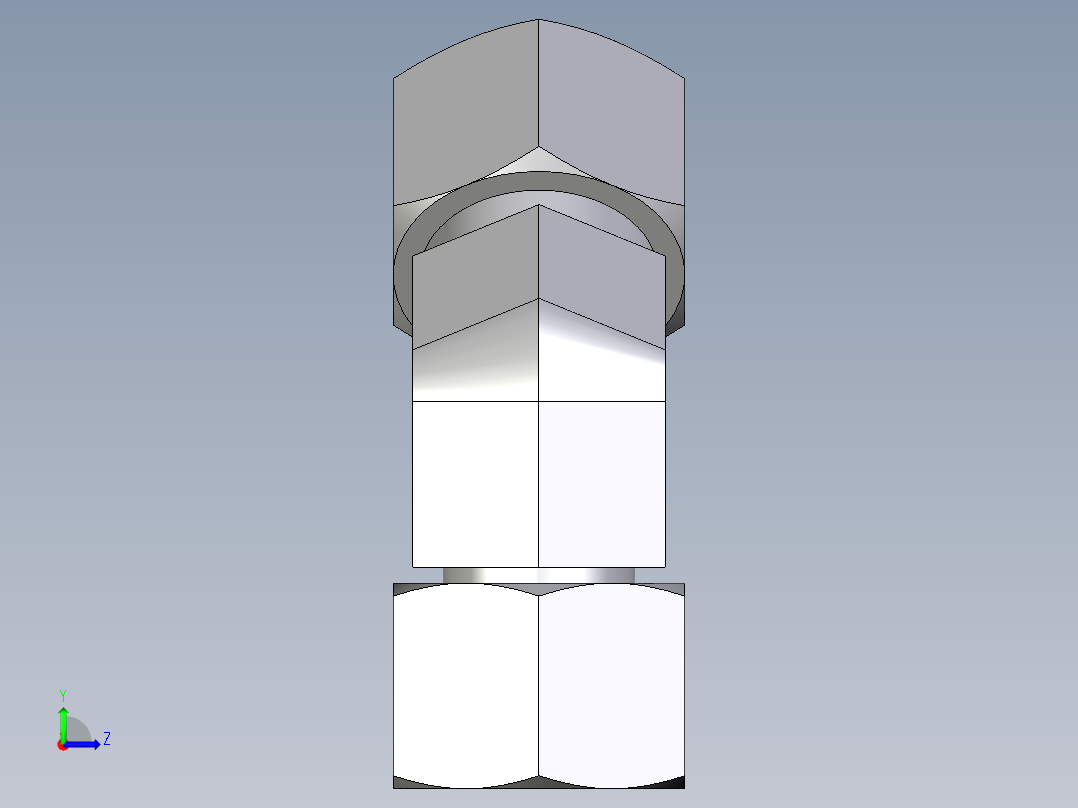卡套式工业通用硬管接头EO_Swivel_nut_45_deg_elbow_EV12LCF左视图