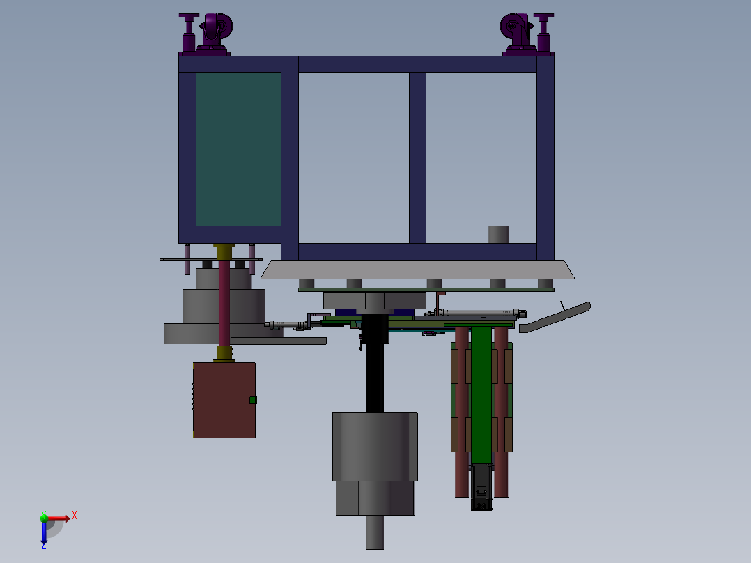 自动攻牙倒角一体机 非标自动化设备3D图纸3D模型俯视图