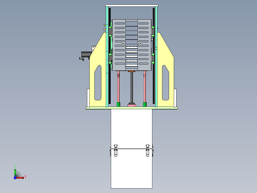 顶升料仓机构前视图