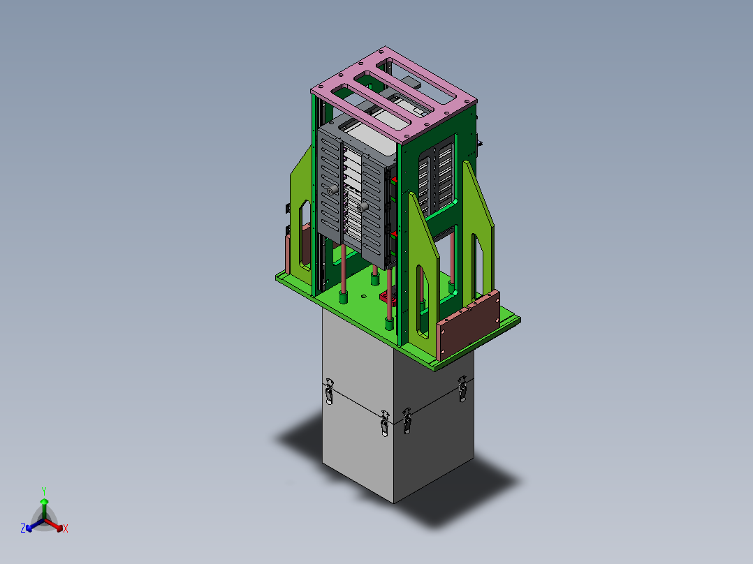顶升料仓机构正等轴测图