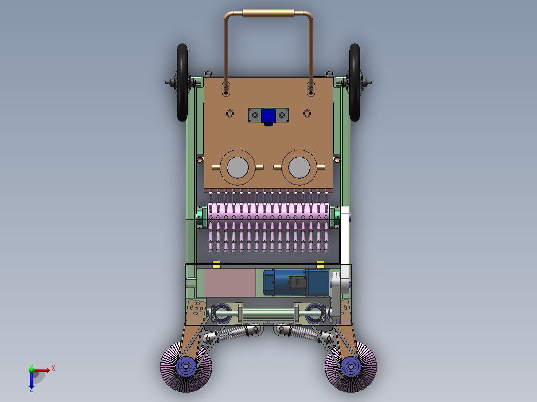 推动式路面垃圾清扫小车sw16可编辑俯视图