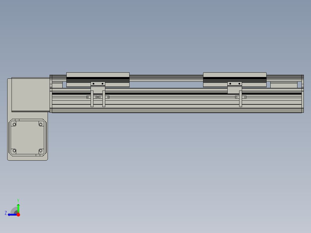 直线模组LHB17-L40-S300-LD设计图纸右视图