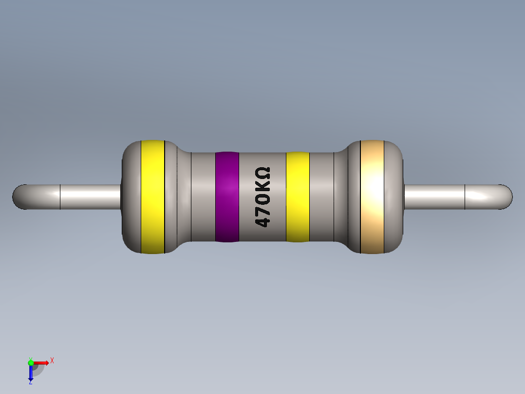 电容器 二极管 电阻器-Resistor 470K Ohm俯视图