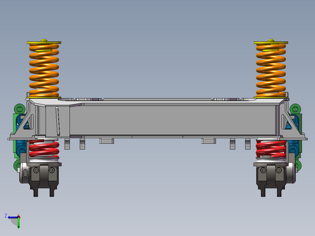 HXD3构架轴箱一二系悬挂左视图