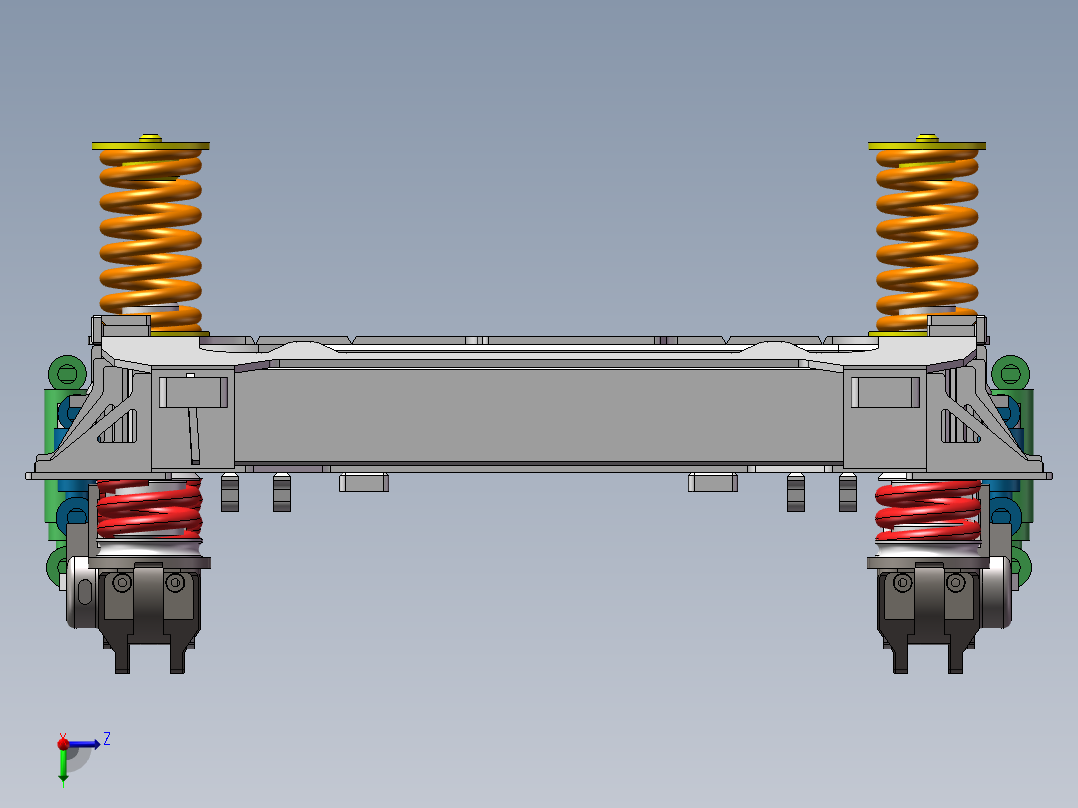 HXD3构架轴箱一二系悬挂右视图