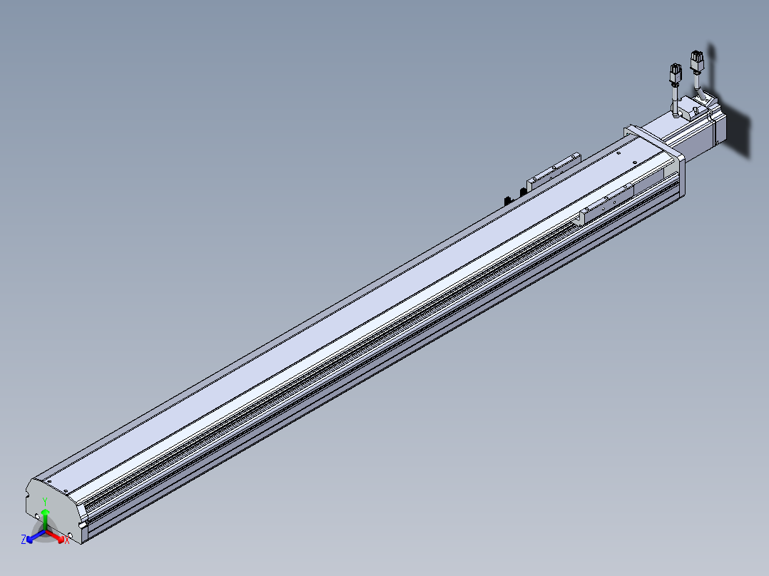 东锦丝杆传动-直线滑台模组DH102-C-L10-S850-BC-P400W-C3正等轴测图