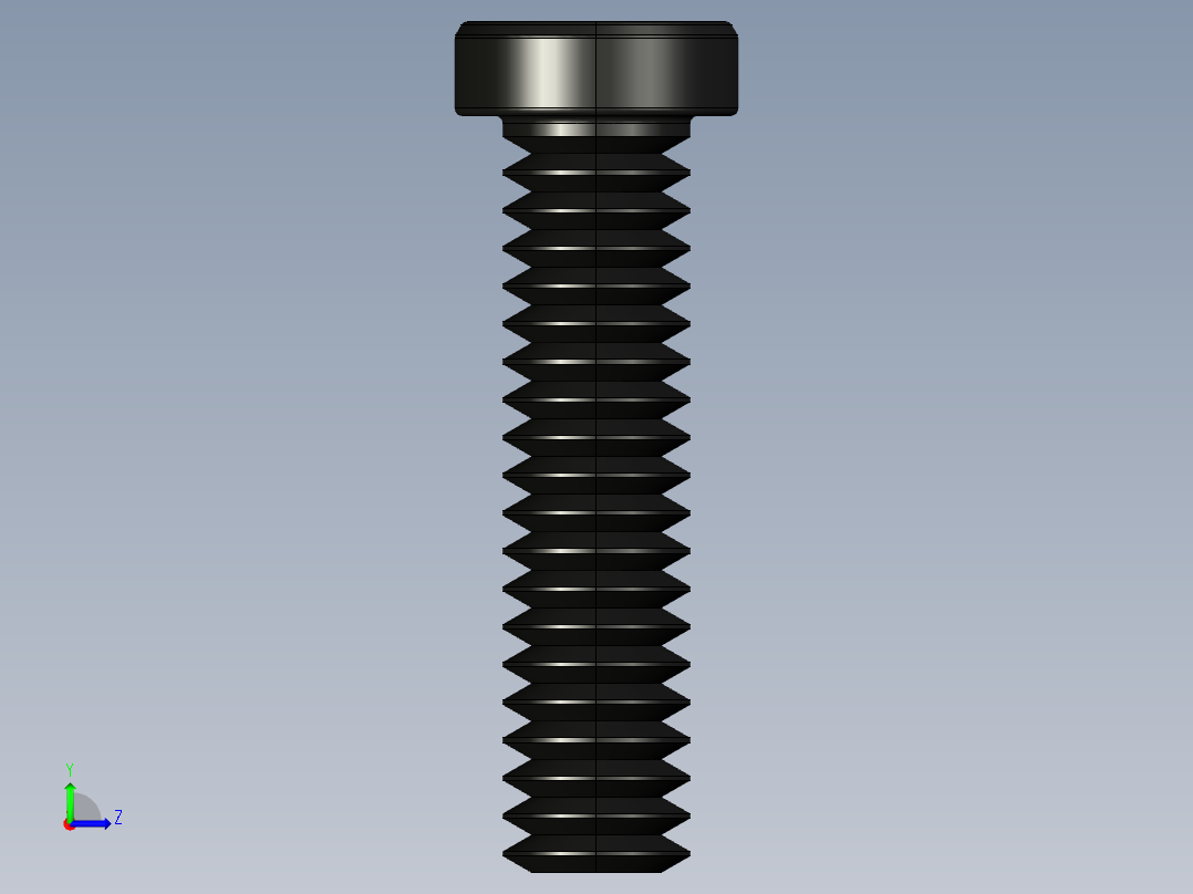 紧固件-STEP 0.2500 Button Screw左视图