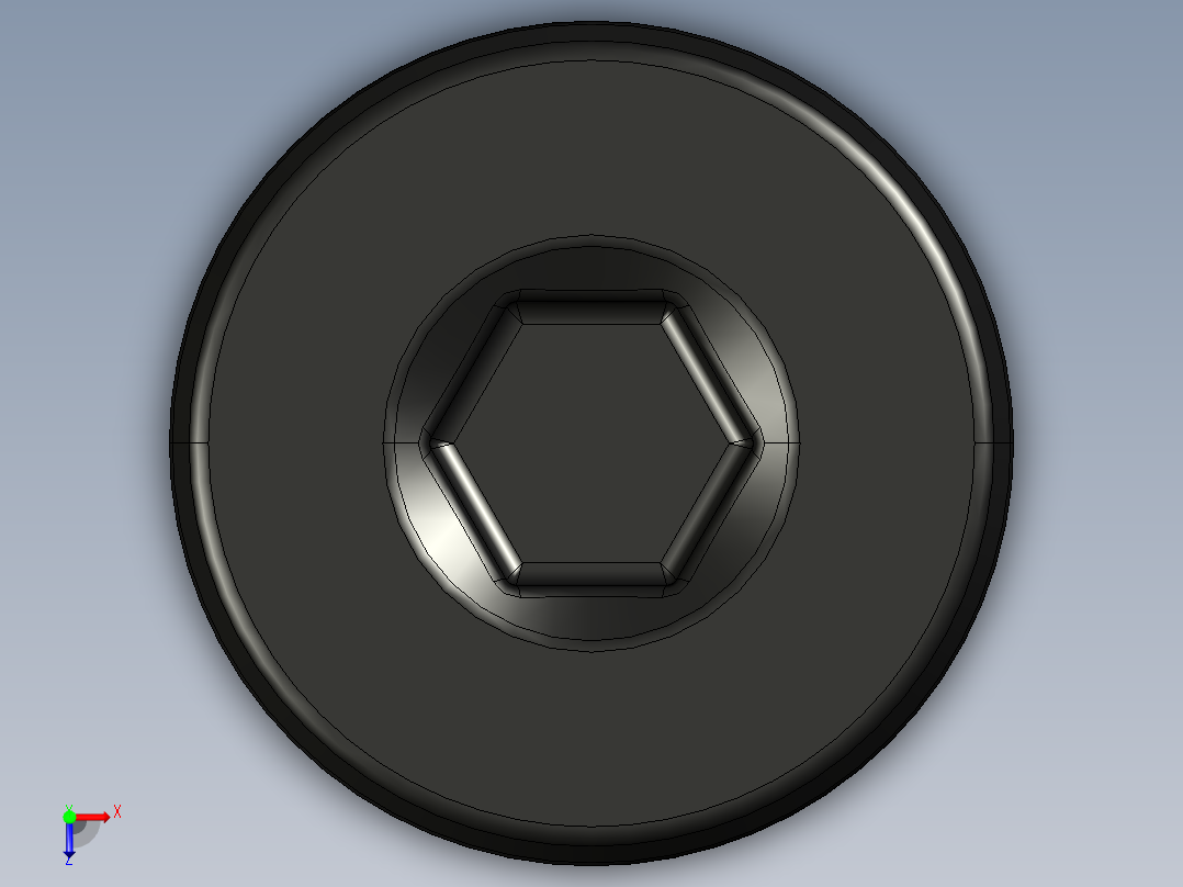 紧固件-STEP 0.2500 Button Screw俯视图