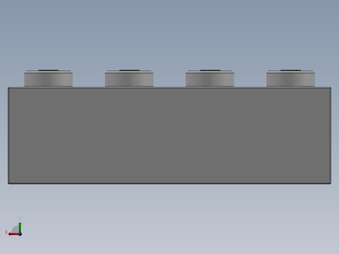 乐高套装 4421基本积木-300101 White Brick 2 x 4.SLDPRT后视图