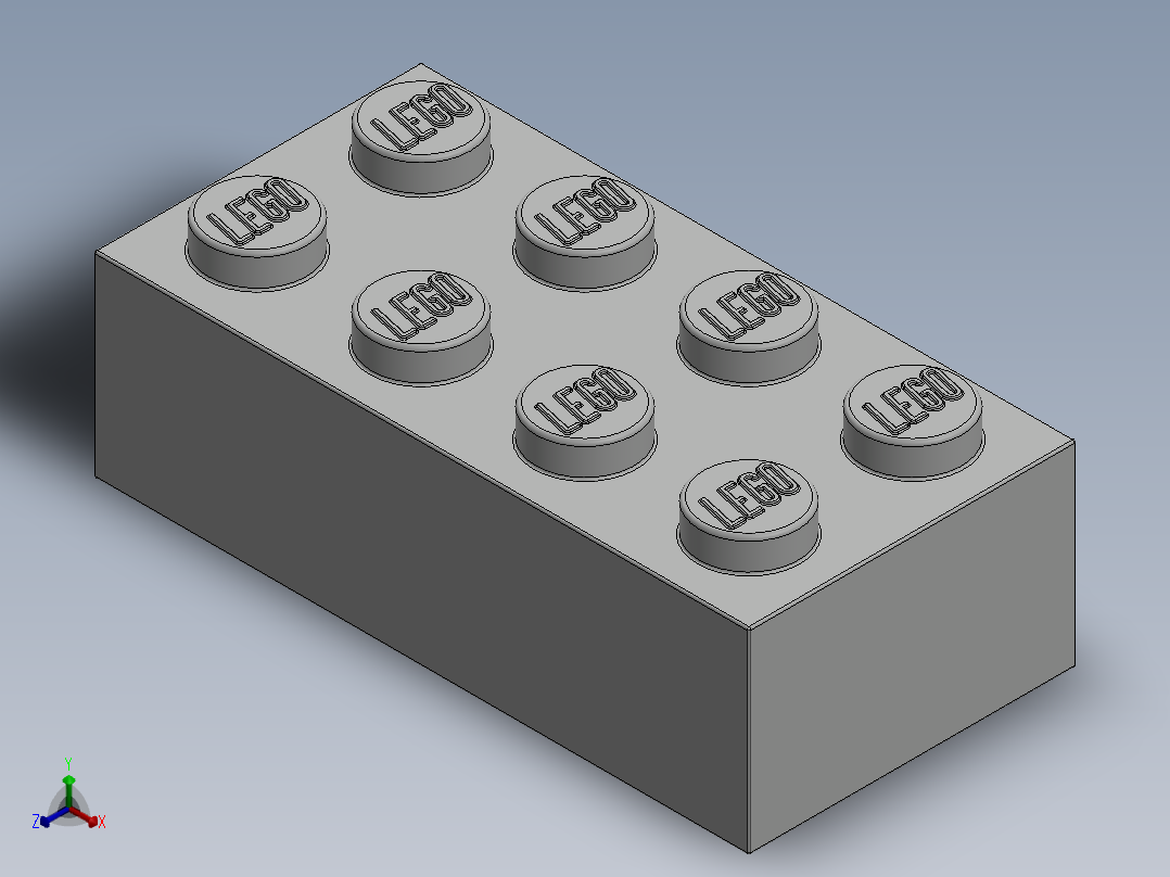 乐高套装 4421基本积木-300101 White Brick 2 x 4.SLDPRT正等轴测图