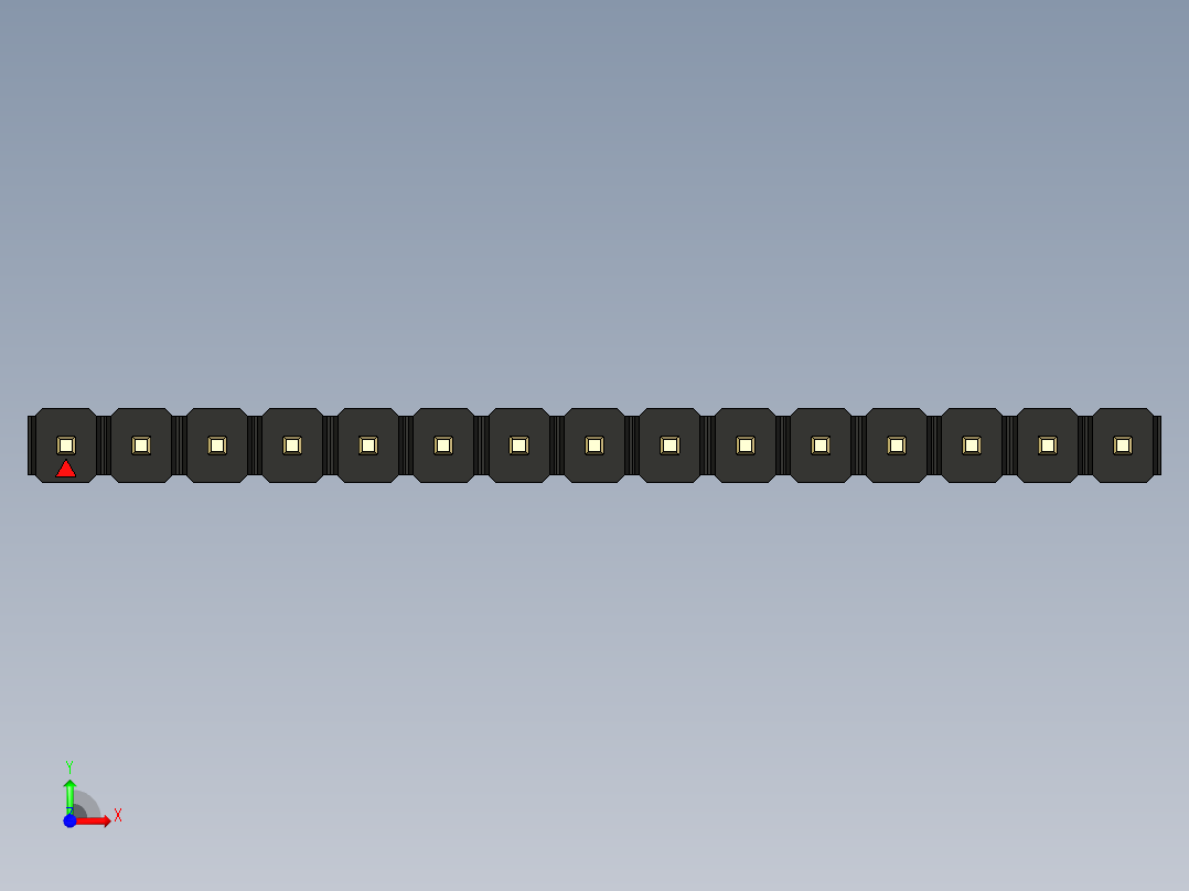 彩色公头100mil（2.54mm）系列-DS1021_black_1x15p_100mil_Type1_rev1.0前视图