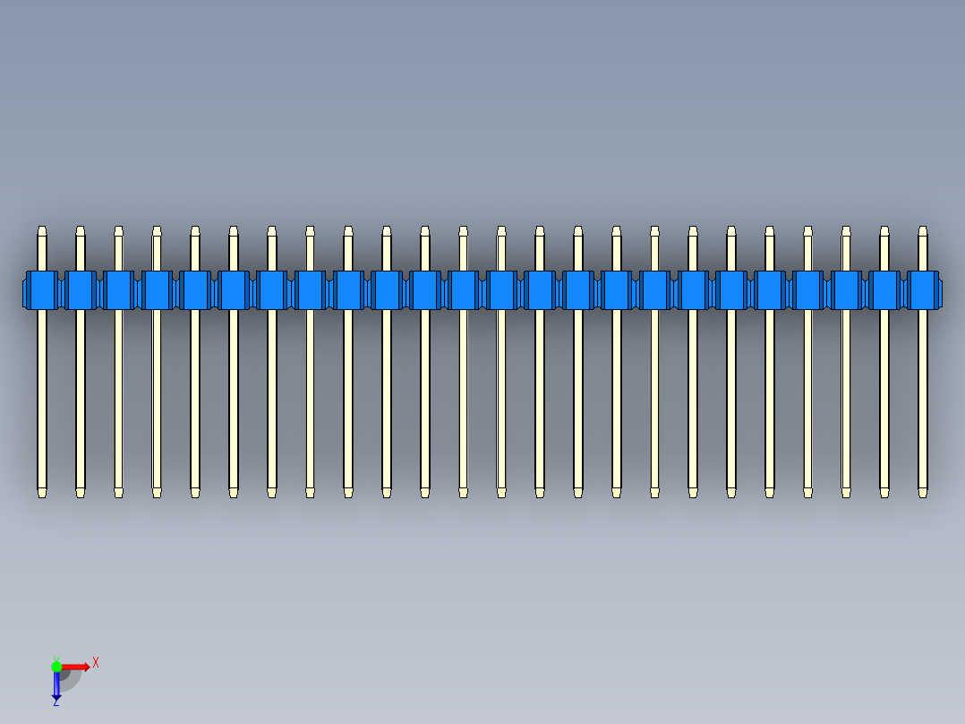 彩色公头100mil（2.54mm）系列-DS1021_blue_2x24p_100mil_Type5_rev1.0俯视图