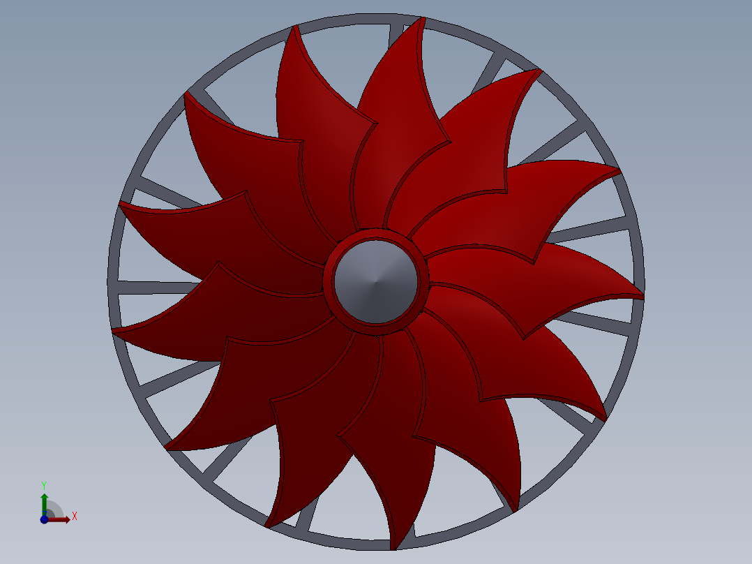 燃气轮机旋叶---模型格式为 sw前视图