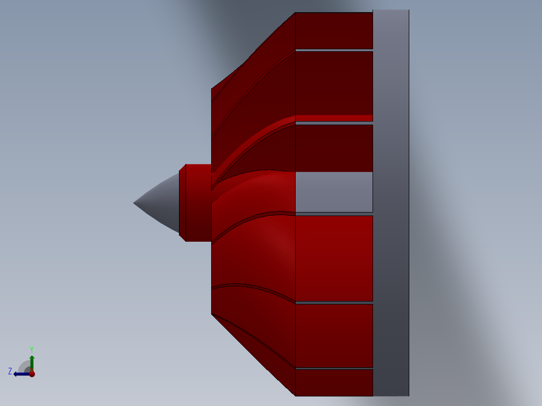 燃气轮机旋叶---模型格式为 sw右视图