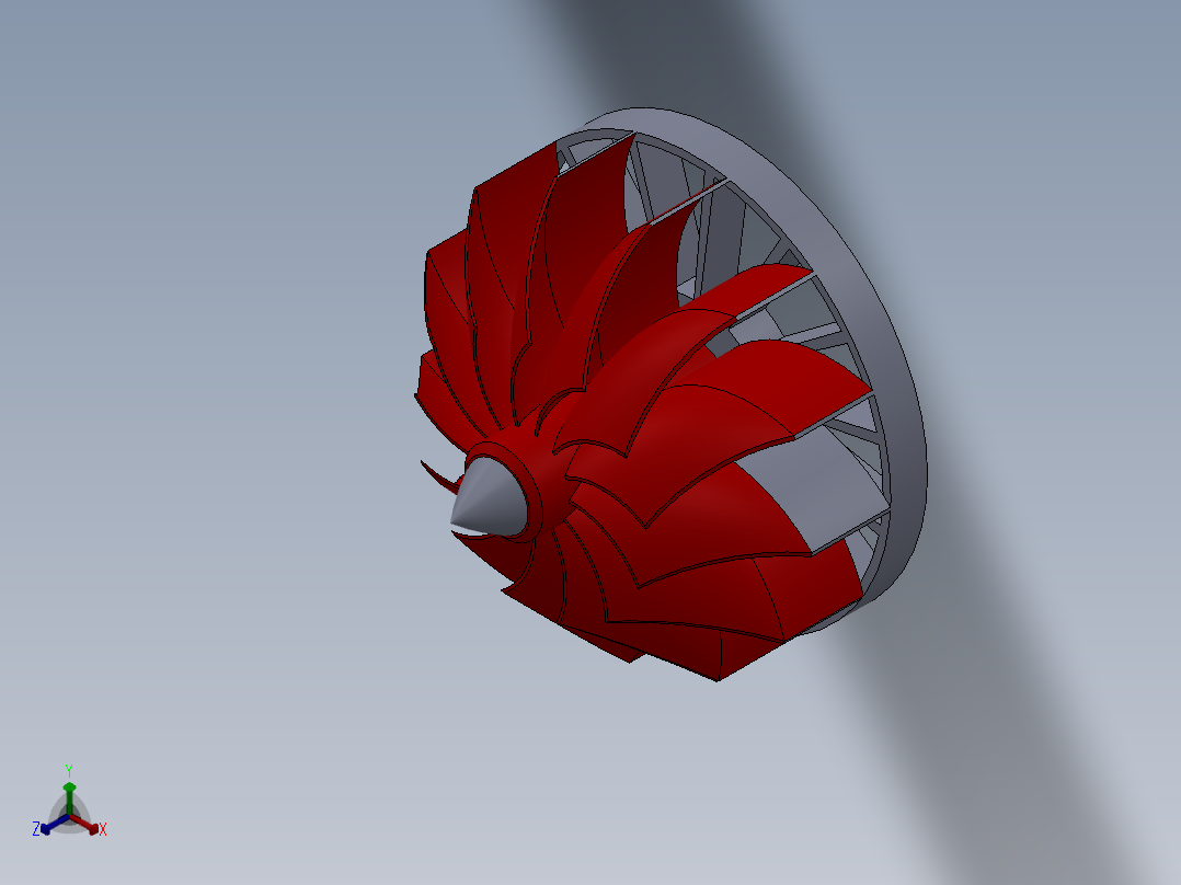 燃气轮机旋叶---模型格式为 sw正等轴测图