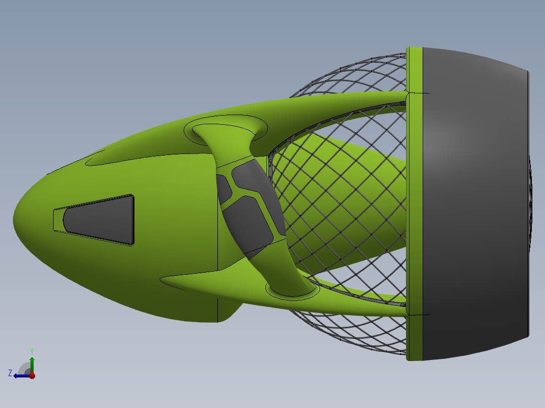 潜水器 水下机器人右视图