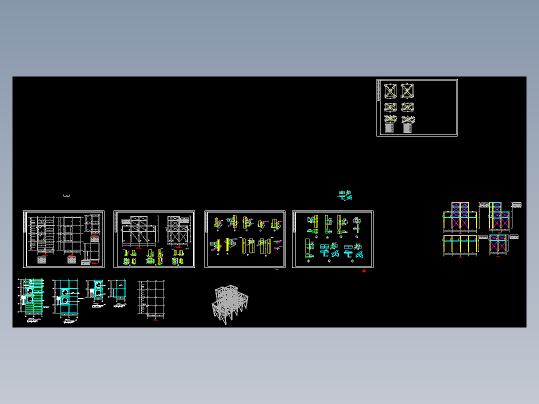 四层钢框架结构施工图 