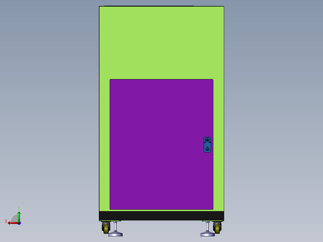 视觉电控柜三维后视图