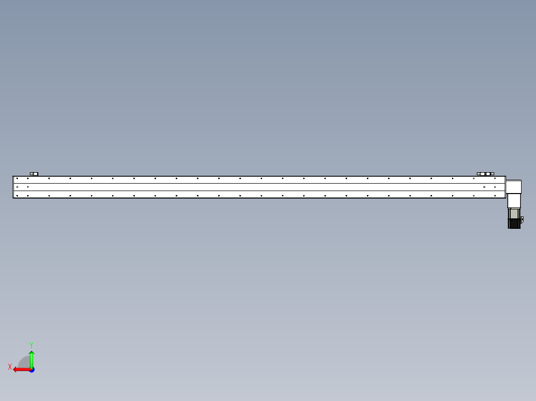 同步带滑台-半封闭B10-L90-S2100-L-P40-D3后视图