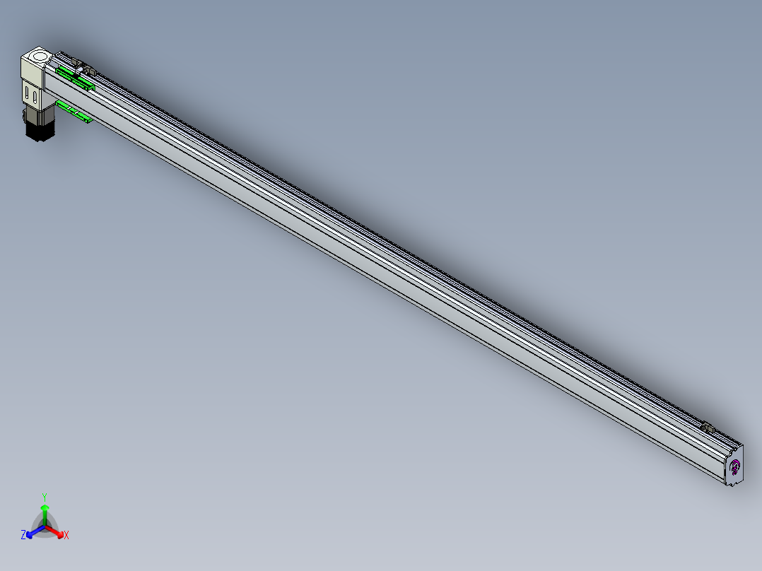 同步带滑台-半封闭B10-L90-S2100-L-P40-D3正等轴测图